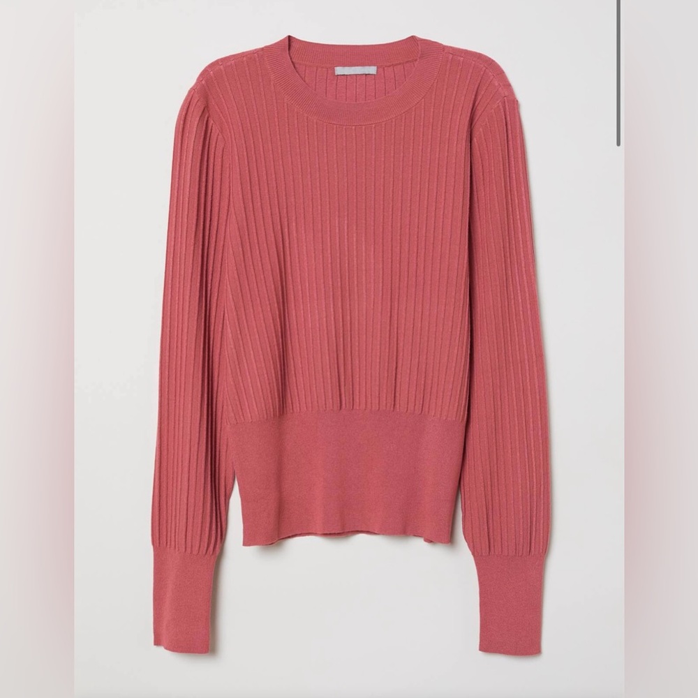 H&M Dark pink/light red ribbed sweater